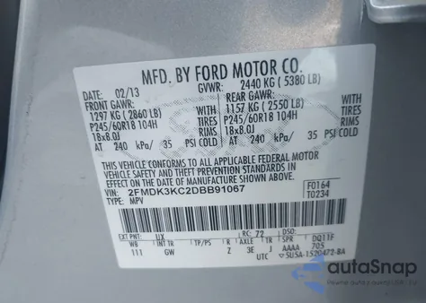 2013 Ford Edge Limited from USA, damaged, VIN 2FMDK3KC2DBB91067